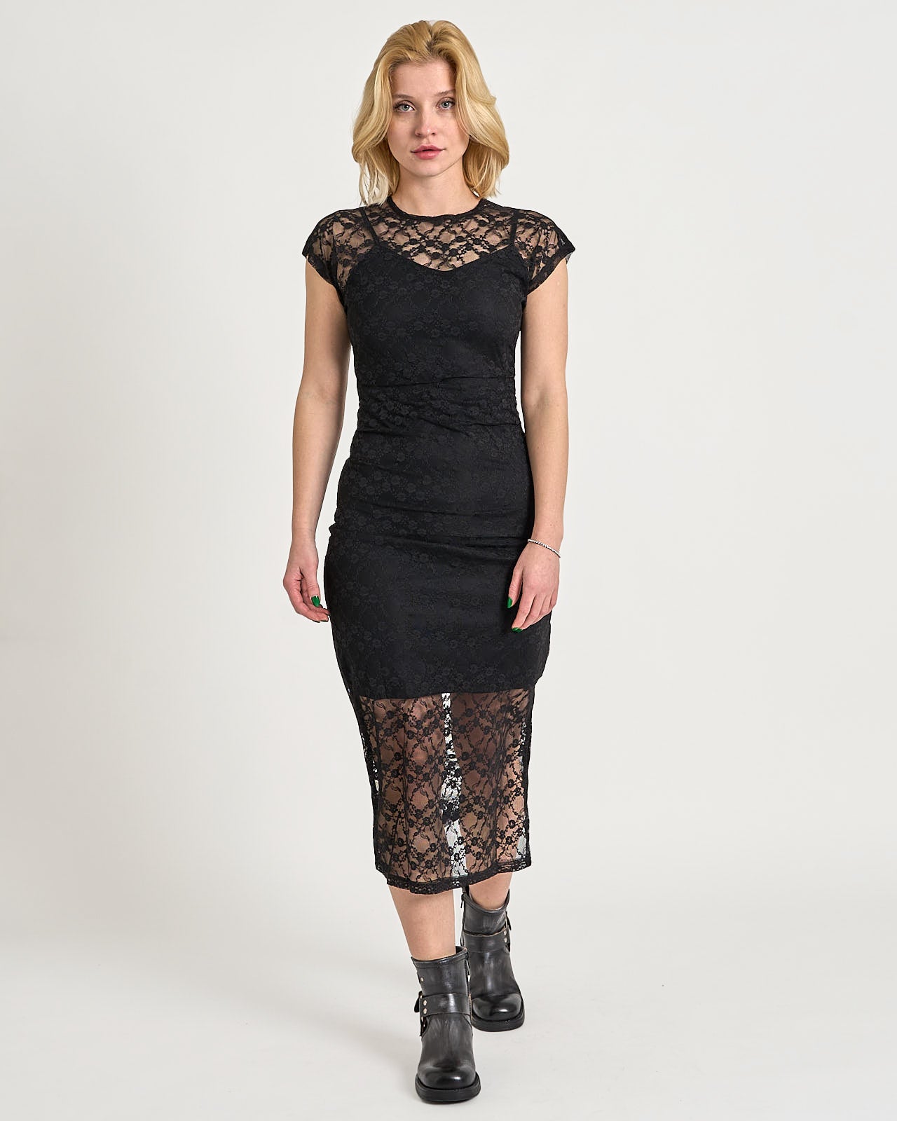 スカート Wendy lace up long dress ANDMARY】Wendy lace up long dress