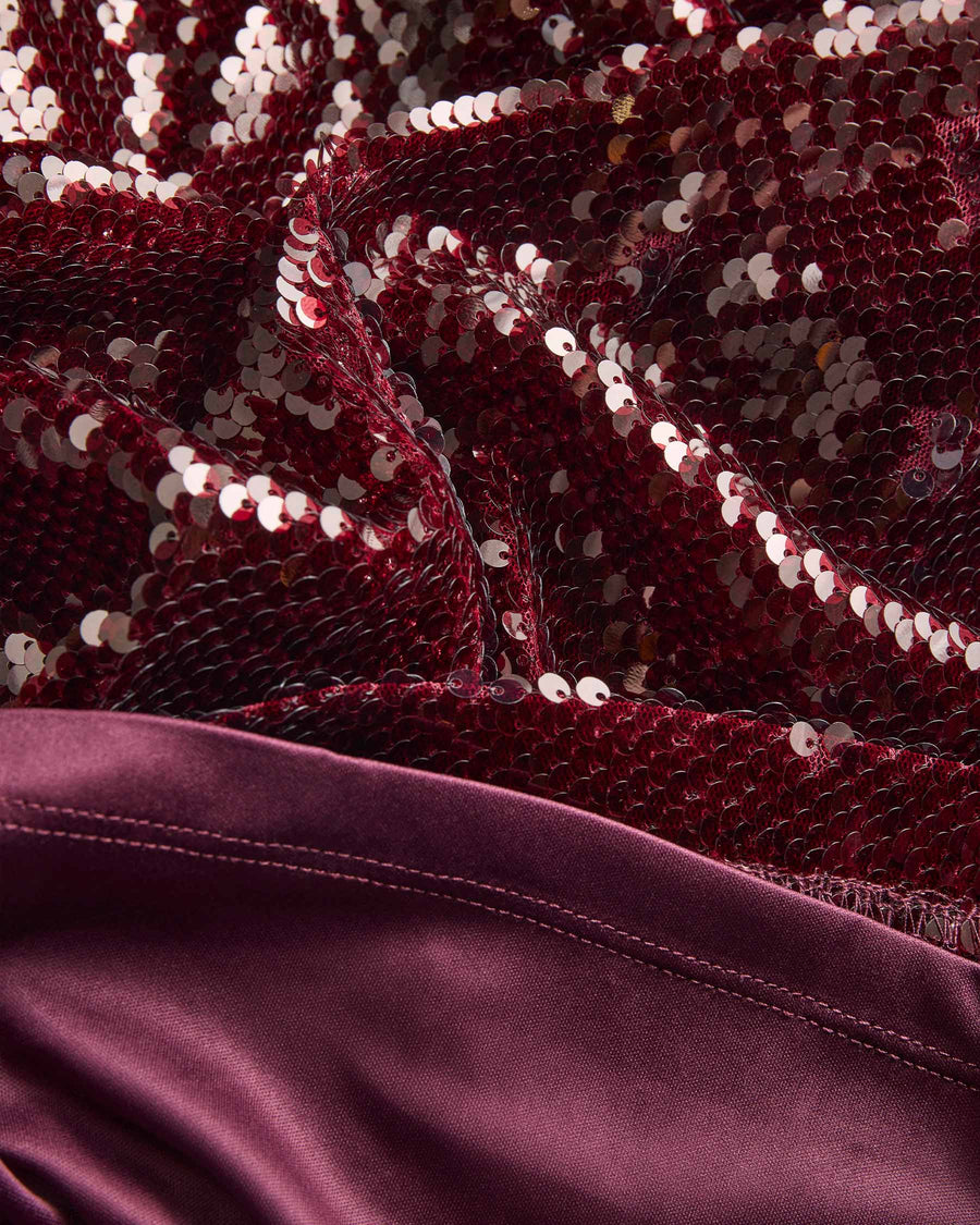 JXSIA SEQUIN SL V-NECK DRESS