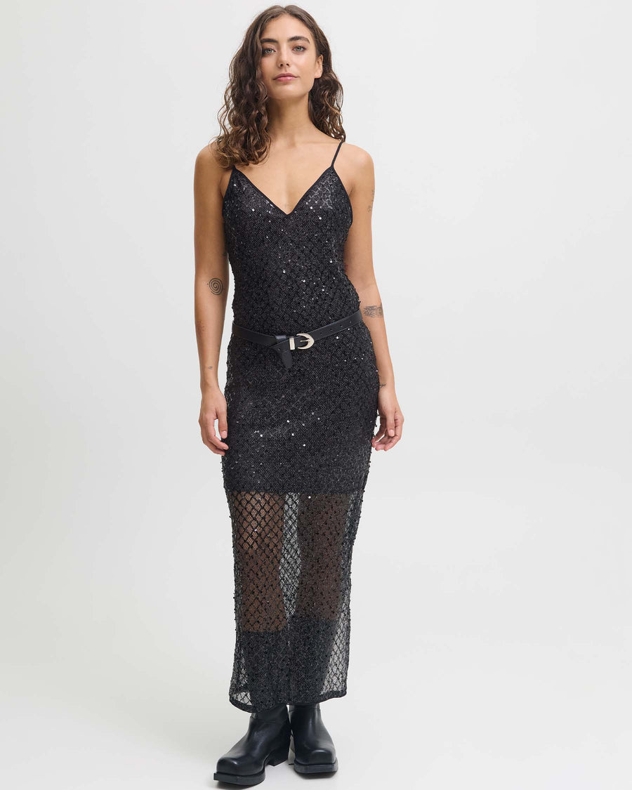 JXFIE GLITTER LONG DRESS