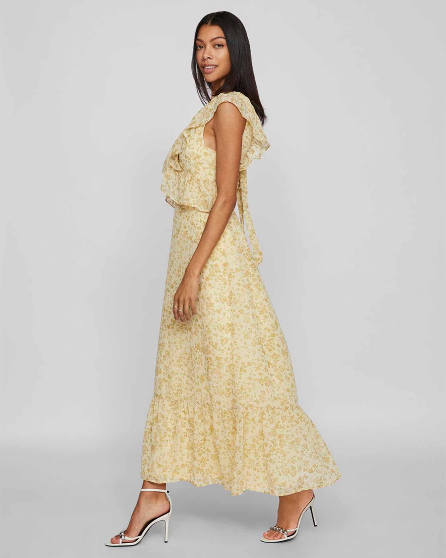 VIMONE S/L MAXI FLOUNCE DRESS