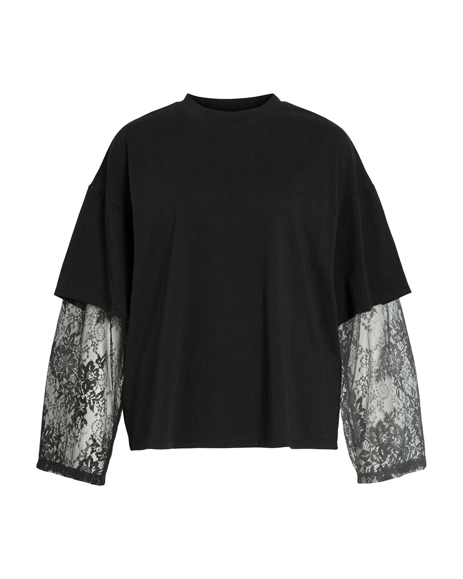 VIABIA LACE SLEEVE T-SHIRT