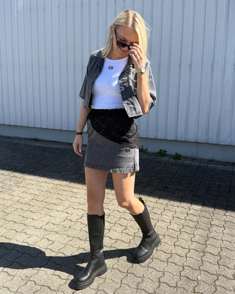 NMOREGON MID RISE DENIM SKIRT