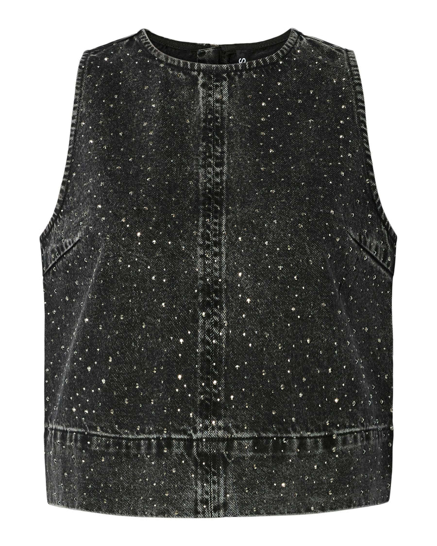 Pcnoel sl o-neck denim top