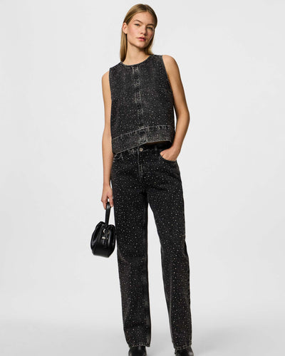 Pcnoel sl o-neck denim topThumbnail