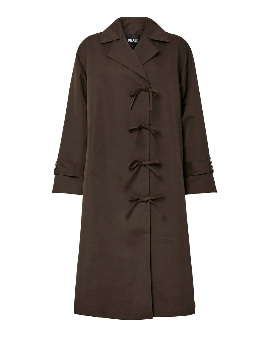 PCAGNES LS TIE TRENCHCOAT