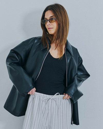 Joy faux leather jacket Thumbnail