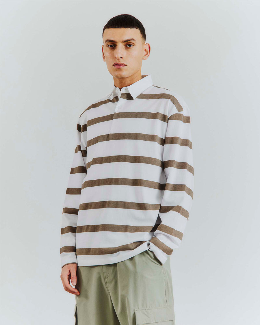 Striped polo ls tee