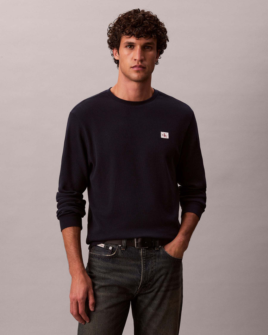 LS WAFFLE BADGE CREWNK TEE