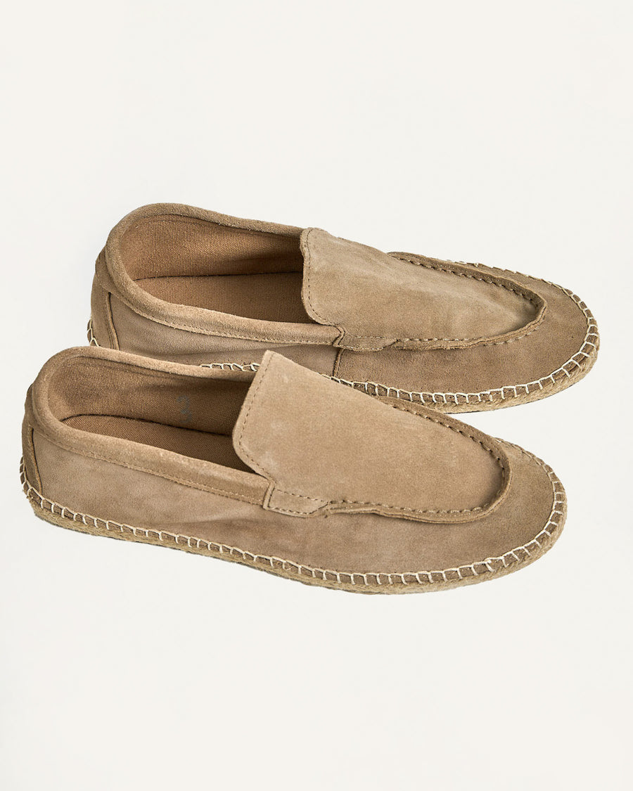 Suede espadrille loafer