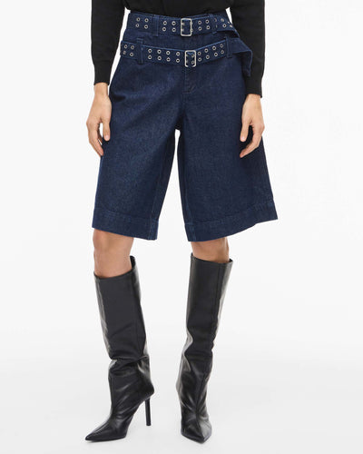 VIADONA BELTED DENIM SHORTSThumbnail