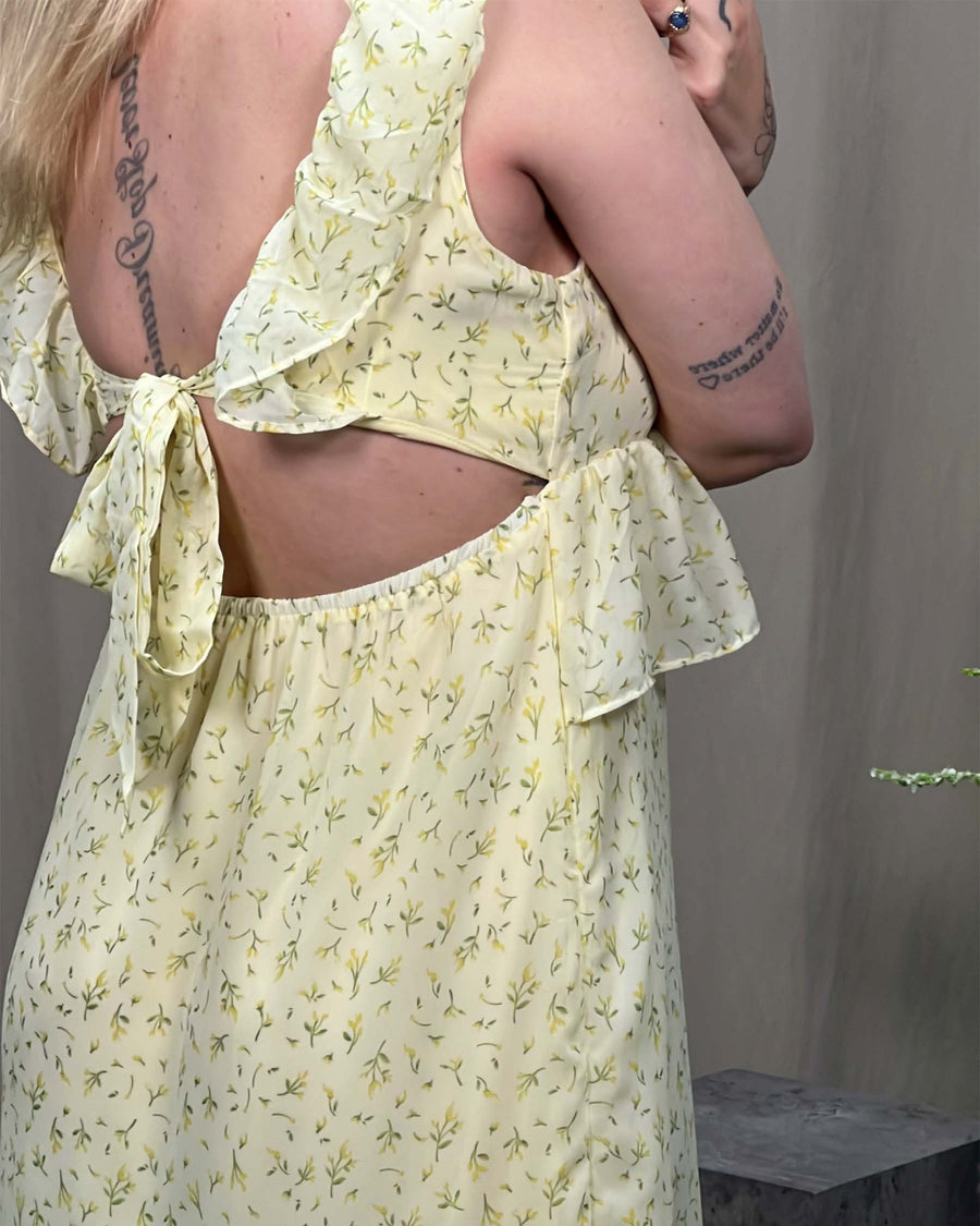 VIMONE S/L MAXI FLOUNCE DRESS