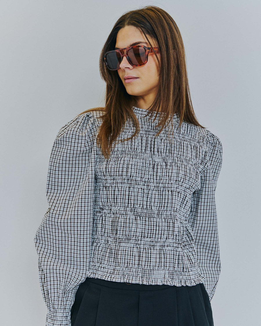Delyse check blouse