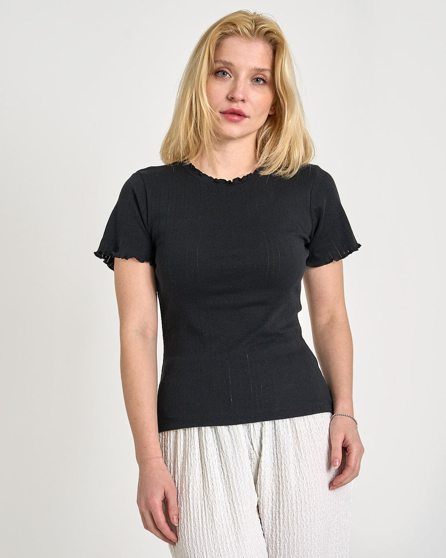 Puranine ss pointelle tee