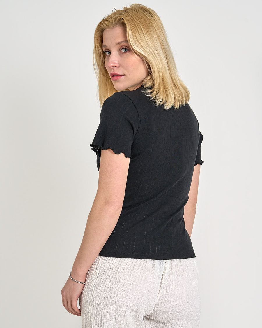 Puranine ss pointelle tee