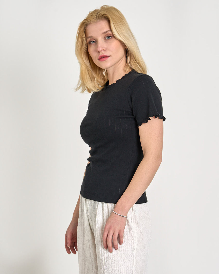 Puranine ss pointelle tee