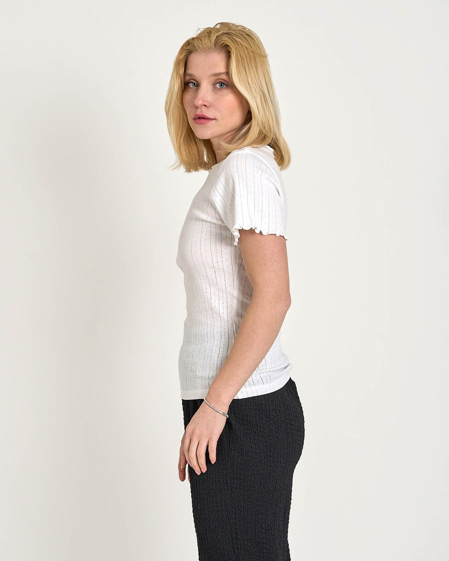Puranine ss pointelle tee