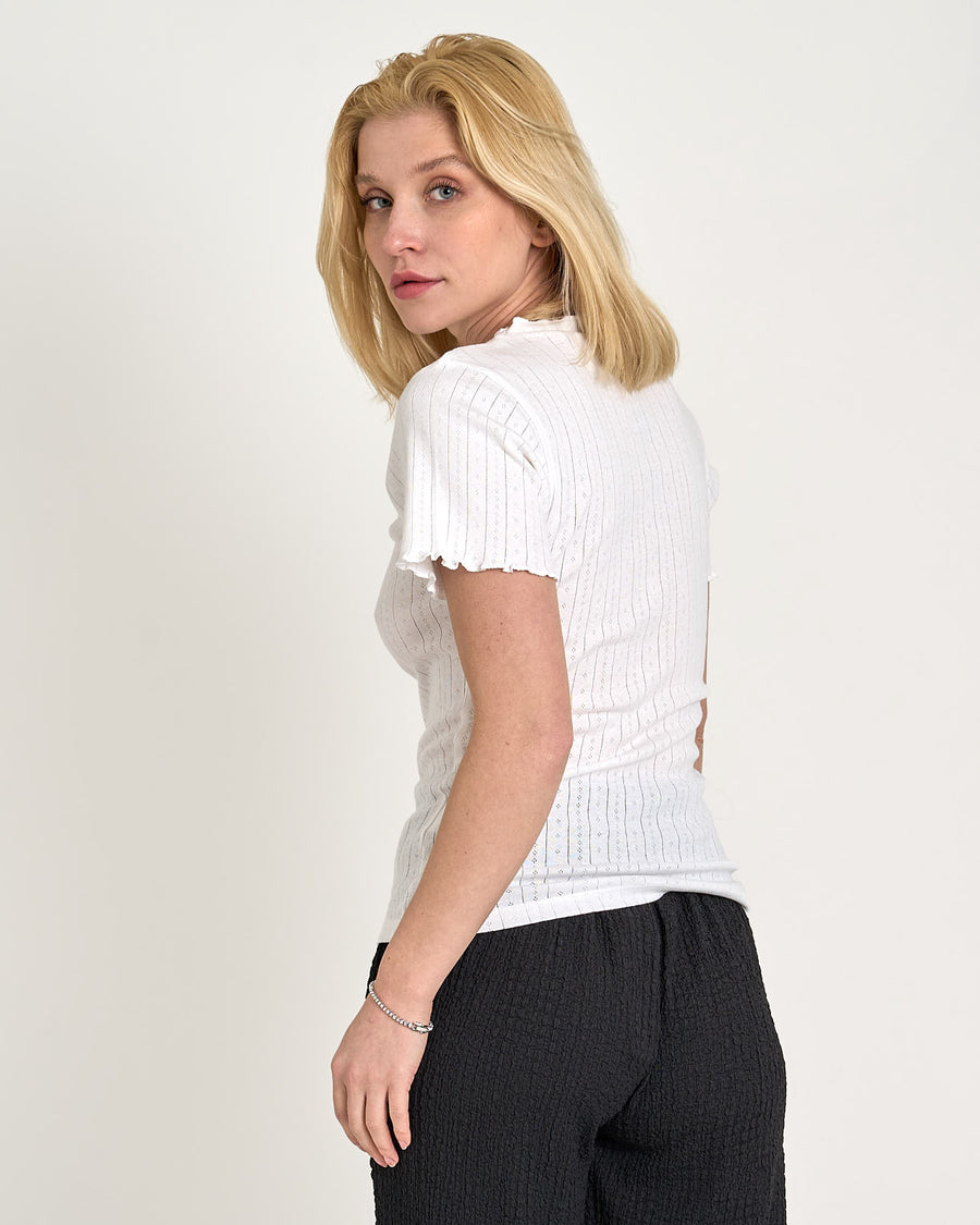 Puranine ss pointelle tee