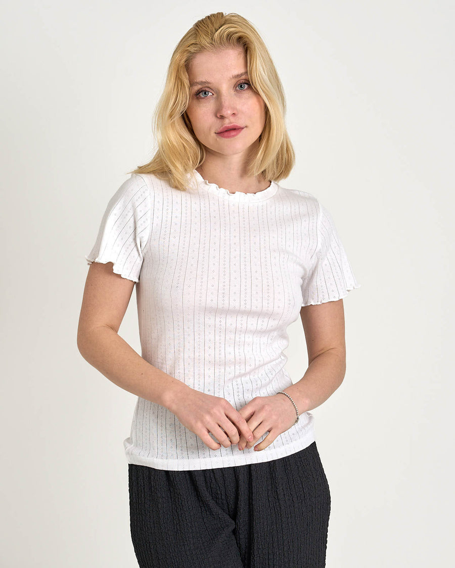 Puranine ss pointelle tee