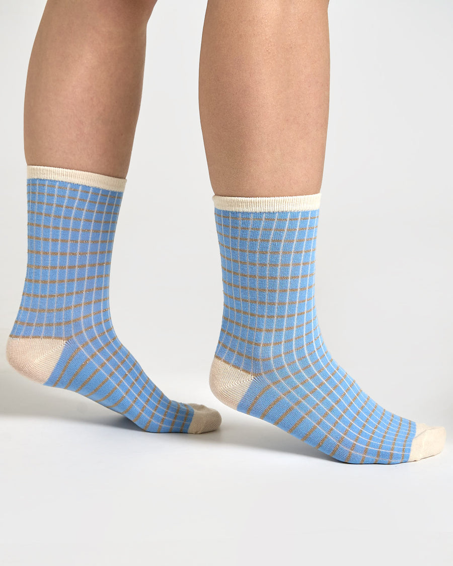 Purstripe glitter sock