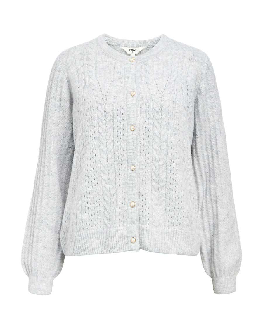 OBJFLORA KNIT BUTTON CARDIGAN