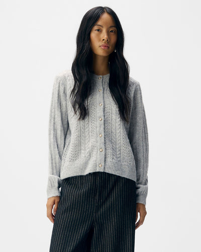 OBJFLORA KNIT BUTTON CARDIGANThumbnail