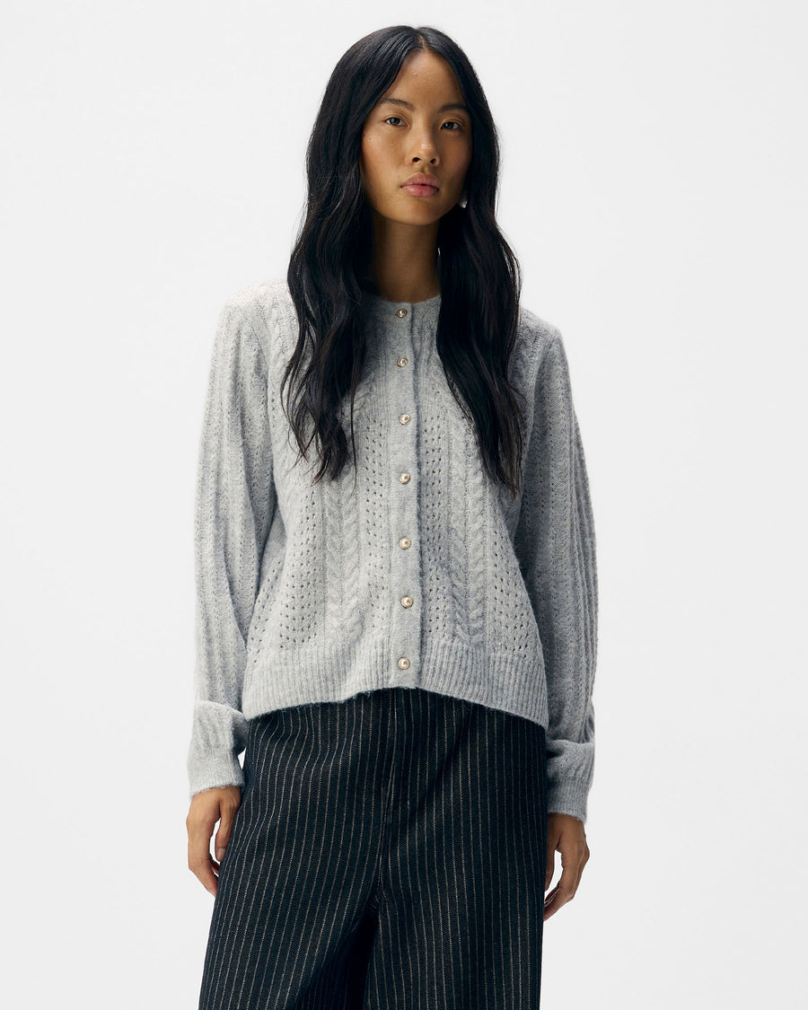 OBJFLORA KNIT BUTTON CARDIGAN