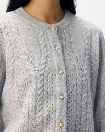 OBJFLORA KNIT BUTTON CARDIGANThumbnail