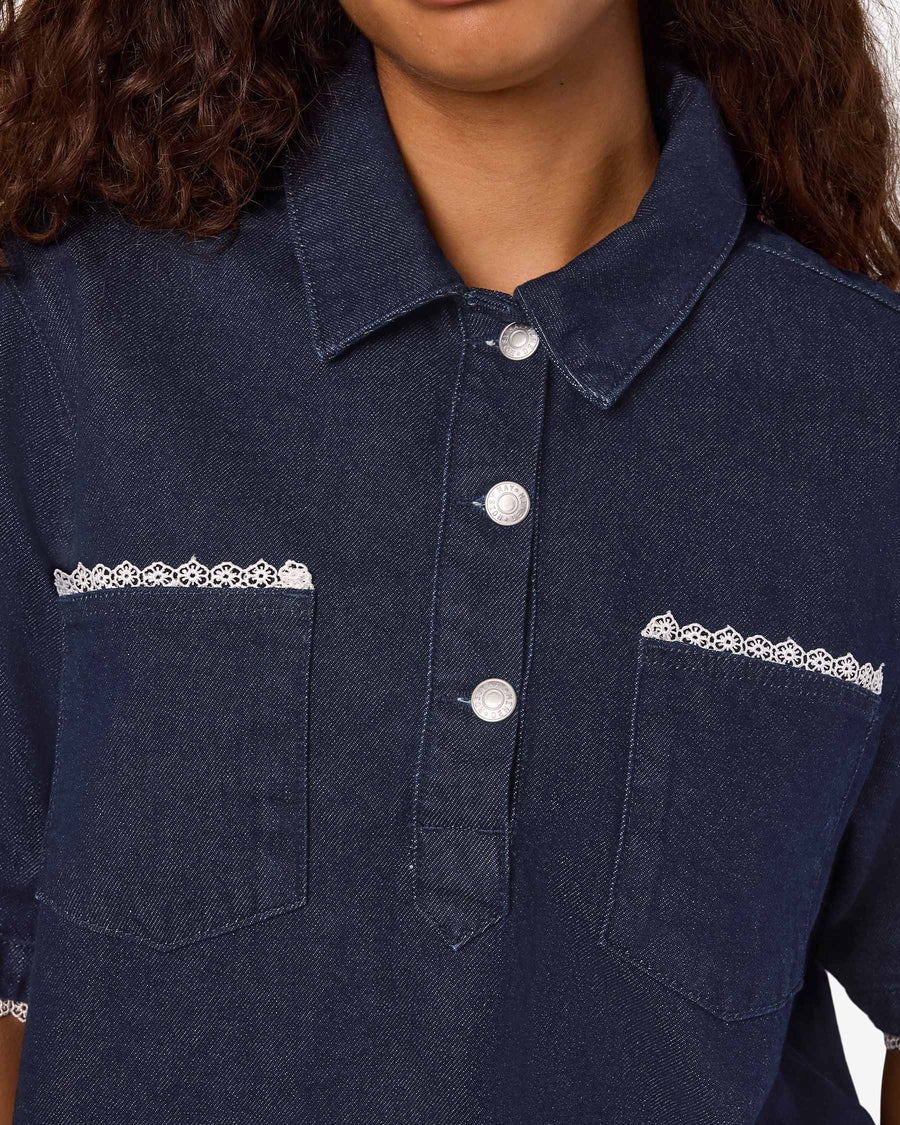 NMINDIE DENIM LACE SHIRT