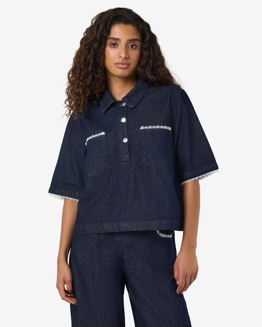 NMINDIE DENIM LACE SHIRT