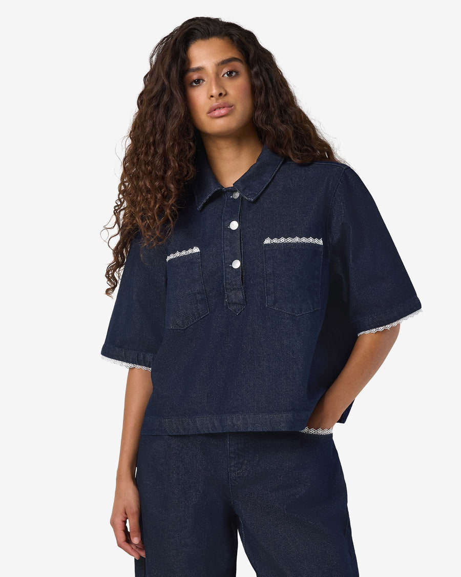 NMINDIE DENIM LACE SHIRT