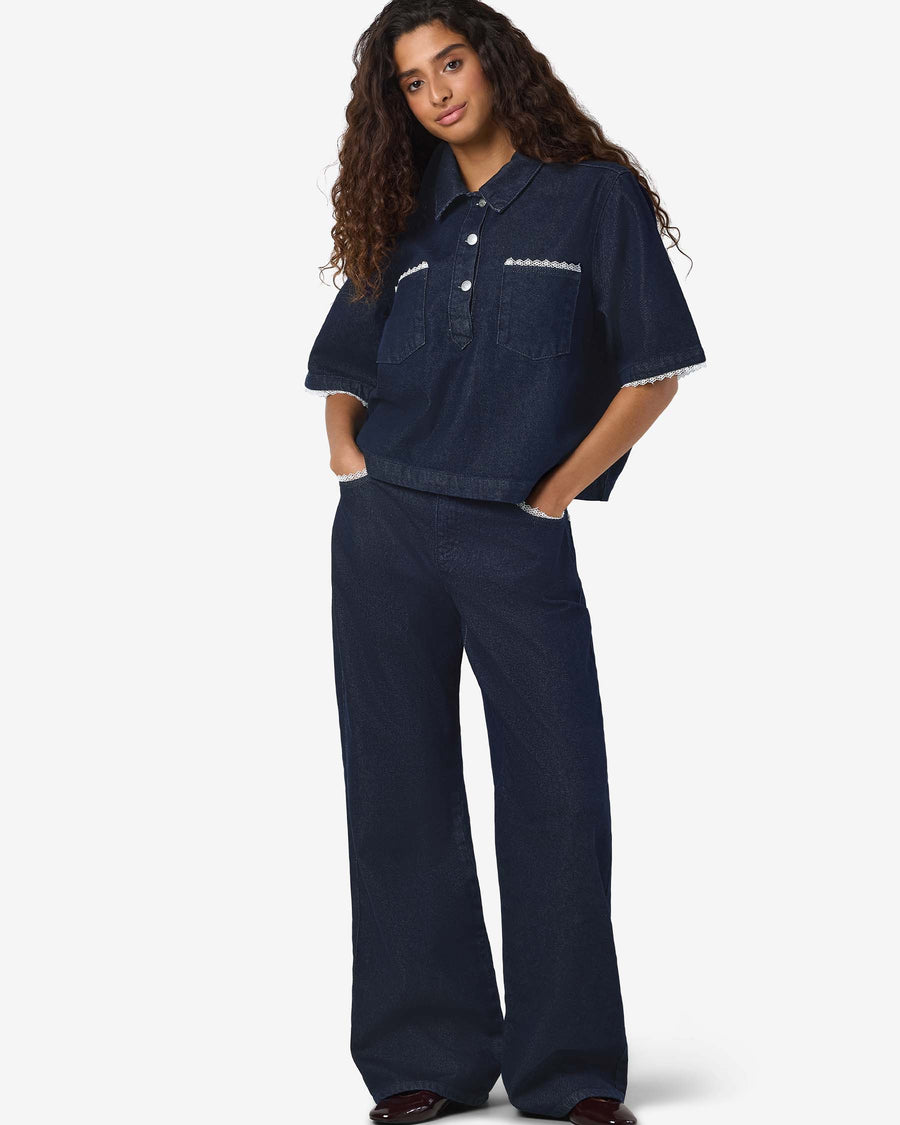 NMINDIE DENIM LACE SHIRT