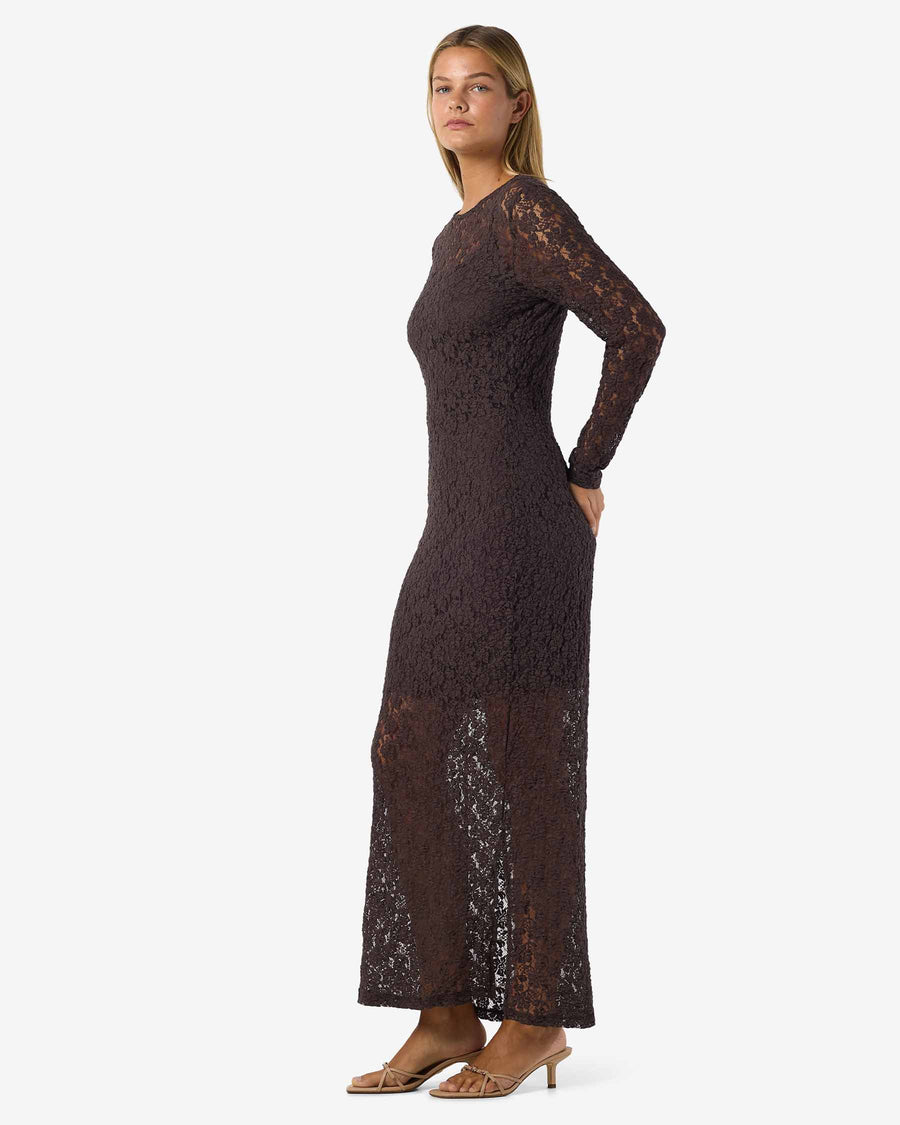 NMMIRIAM L/S MAXI LACE DRESS