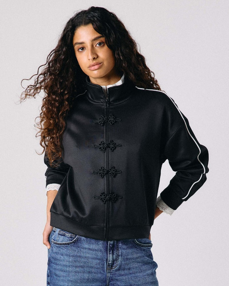 NMJENNA L/S HIGH NECK ZIP UP