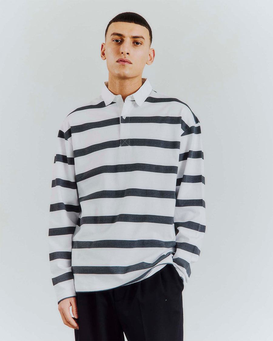 Striped polo ls tee