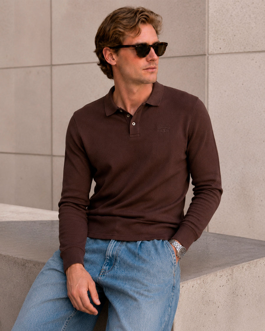 Lamine Waffle Ls Polo