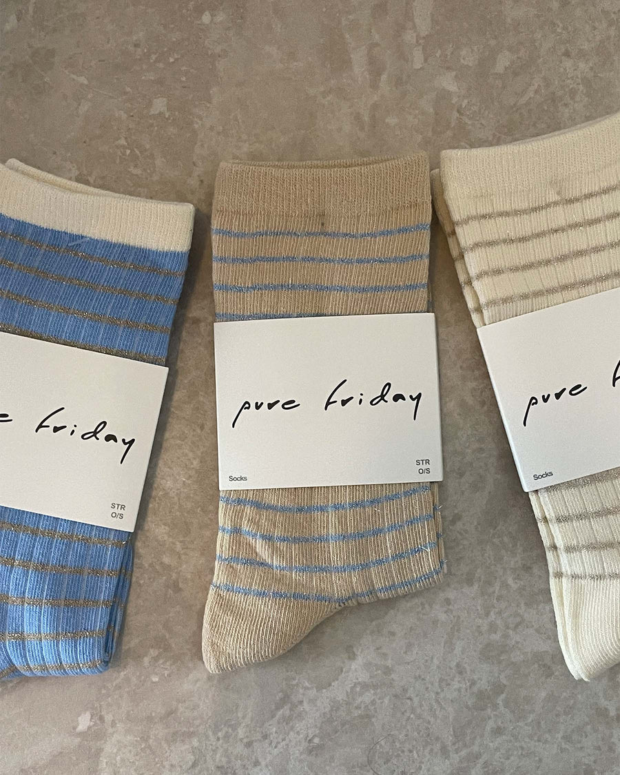 Purstripe glitter sock