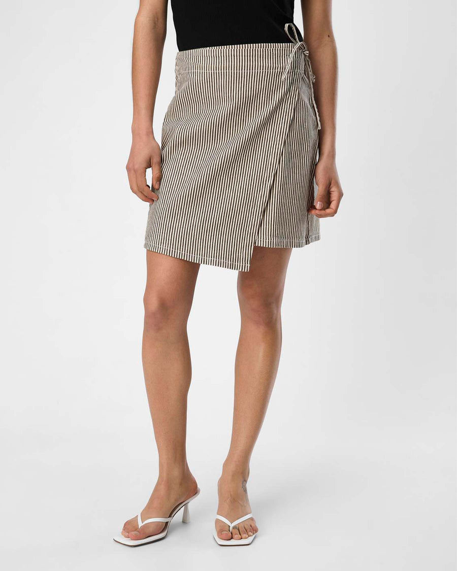 OBJSOLA TWILL WRAP SHORT SKIRT