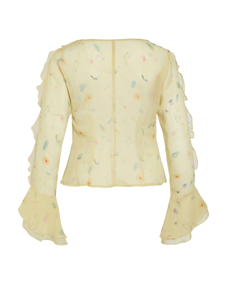 VIEMMY V-NECK FRILL TOP