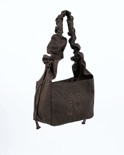 Brown ruffle mini shopperThumbnail