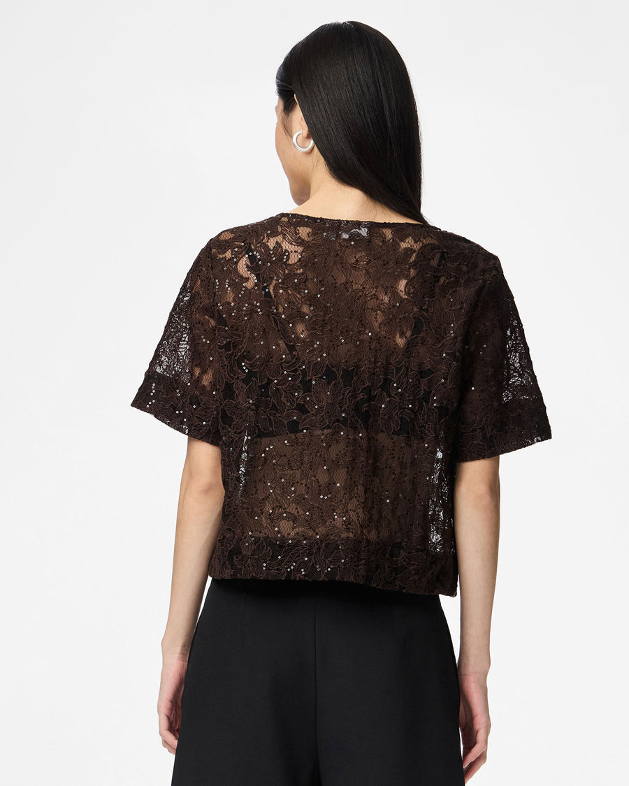 PCLOUISE V-NECK TIE TOP