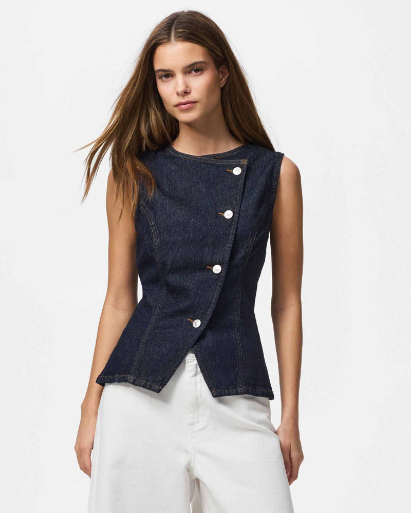 PCJULES SL DENIM VEST