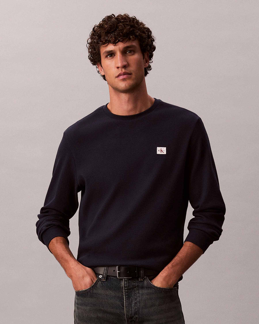 LS WAFFLE BADGE CREWNK TEE