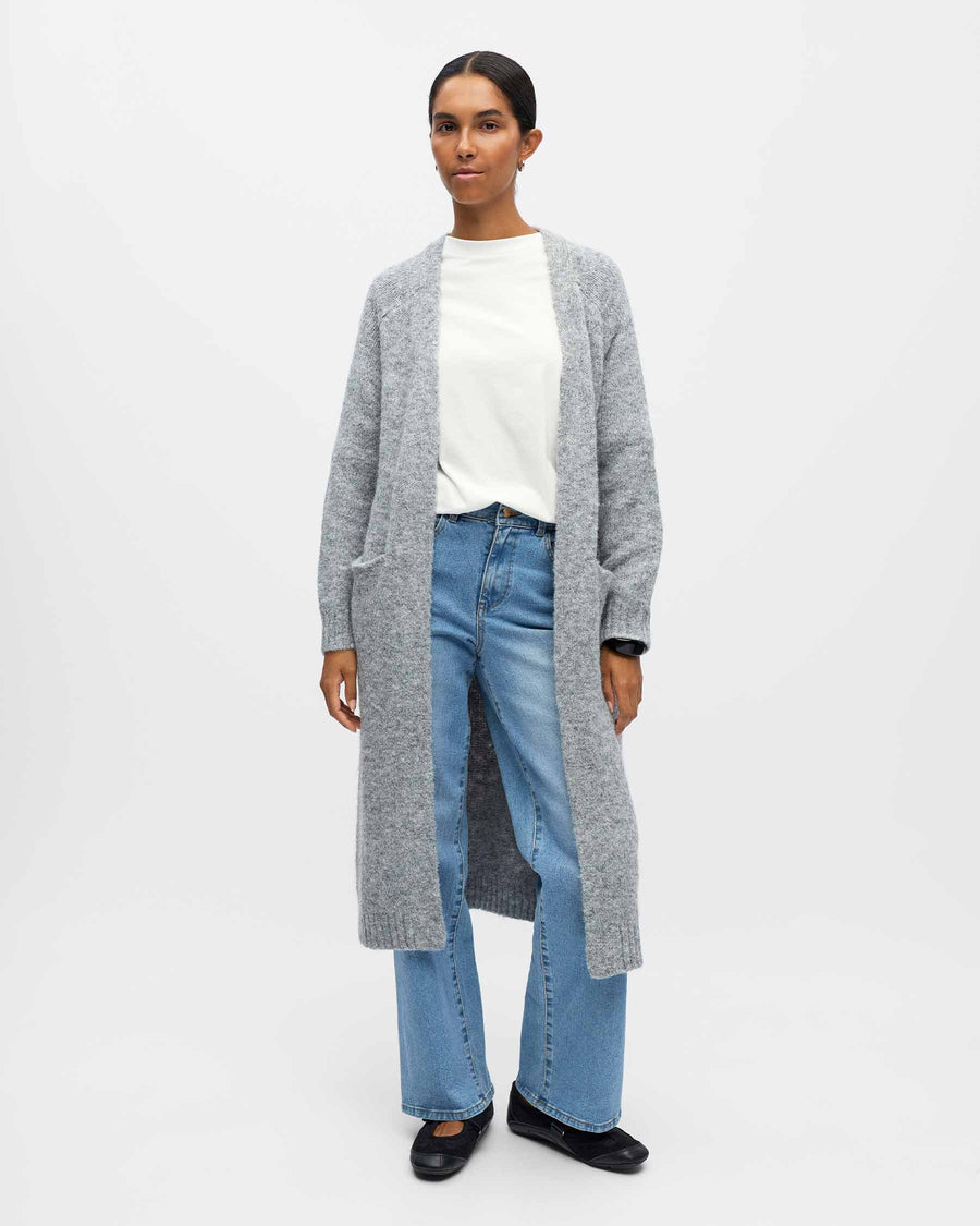 OBJMILU LONG KNIT CARDIGAN