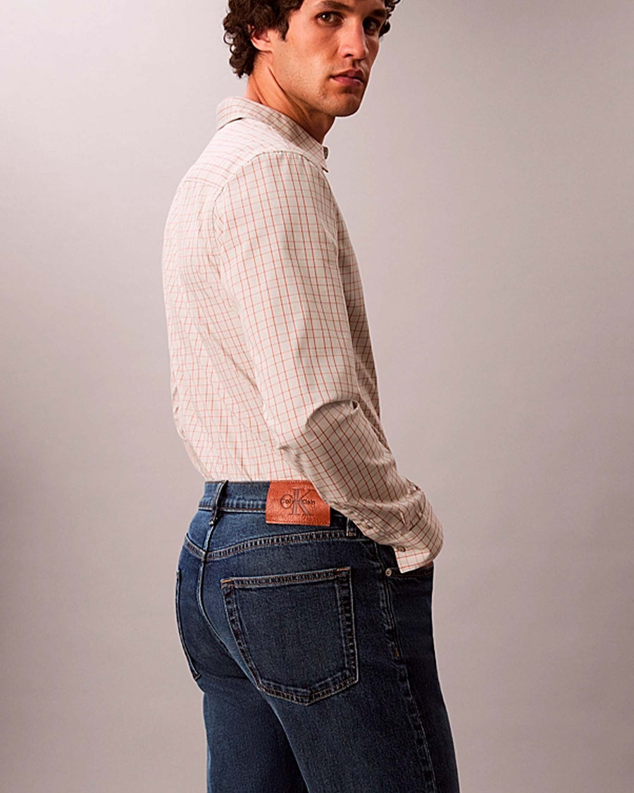 STNDRD STRGHT OIL SLICK JEANS