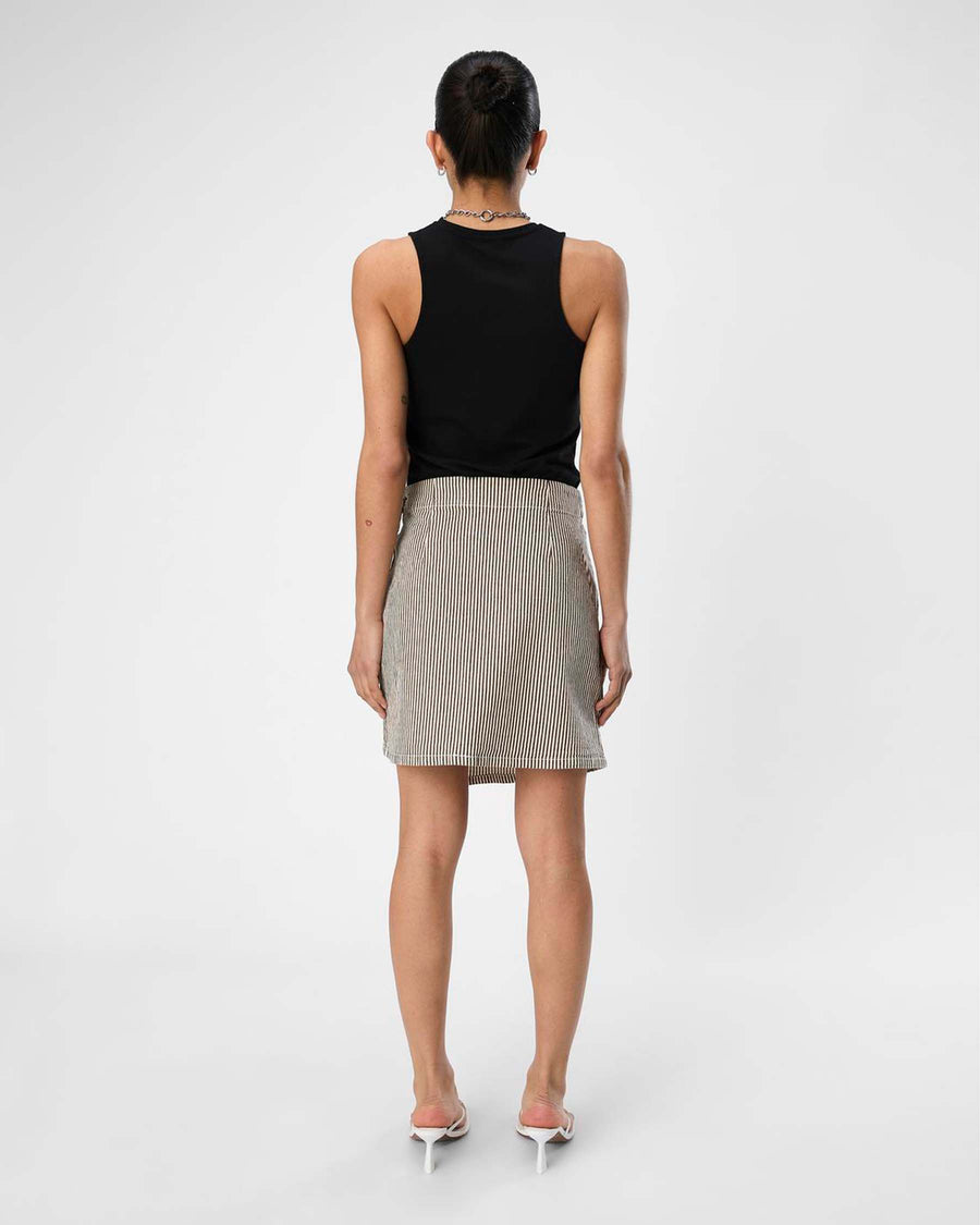 OBJSOLA TWILL WRAP SHORT SKIRT