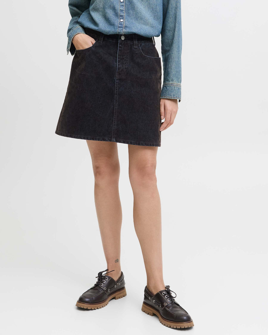 JXMIA FLOCK SHORT DENIM SKIRT