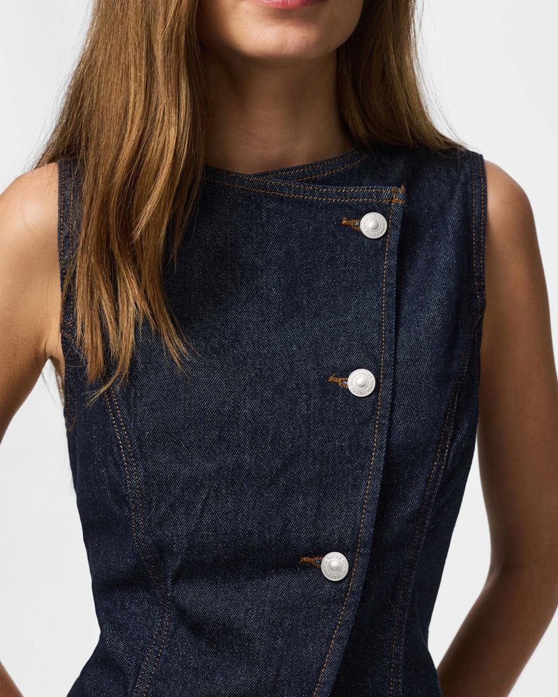 PCJULES SL DENIM VEST