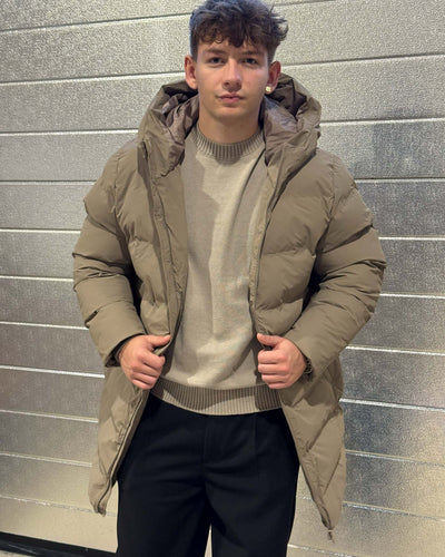 Coated long puffer jacketThumbnail