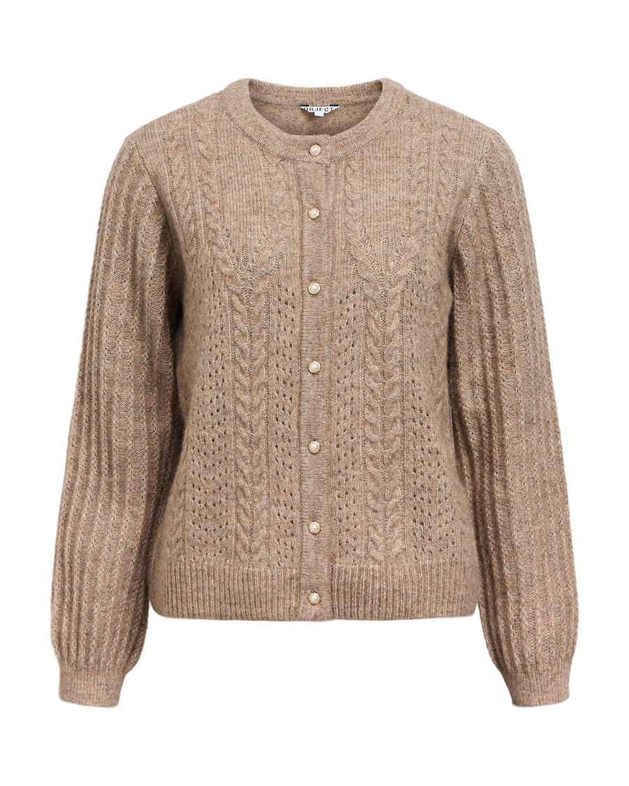 OBJFLORA KNIT BUTTON CARDIGAN