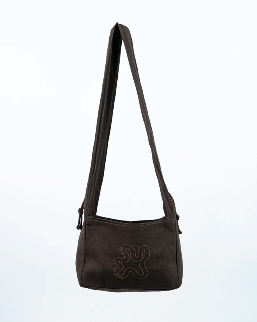 Brown ruffle mini shopper